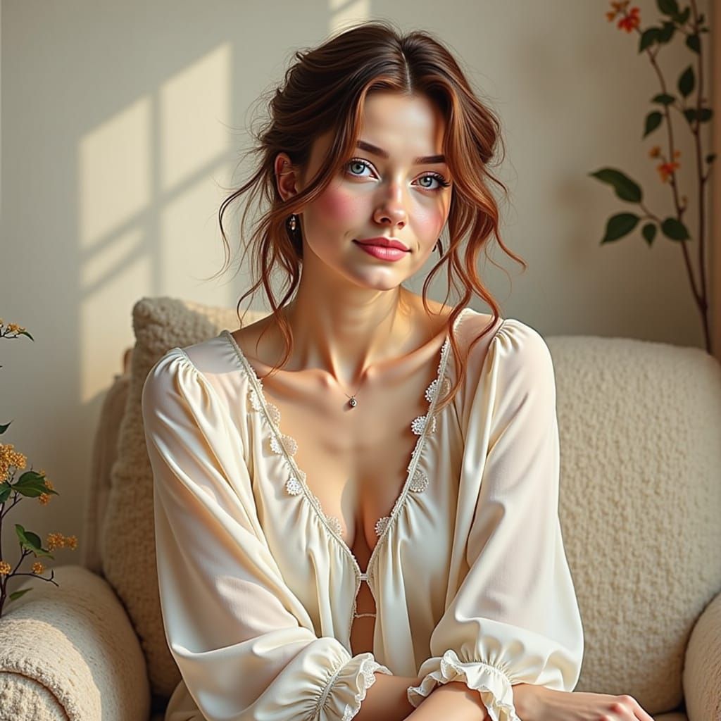 Emotionally Charged Portrait in Warm, Expressive Oil