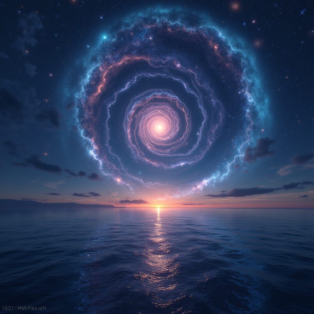 Cosmic Vortex at Infinity's Edge: Swirling Stars and Galaxie...