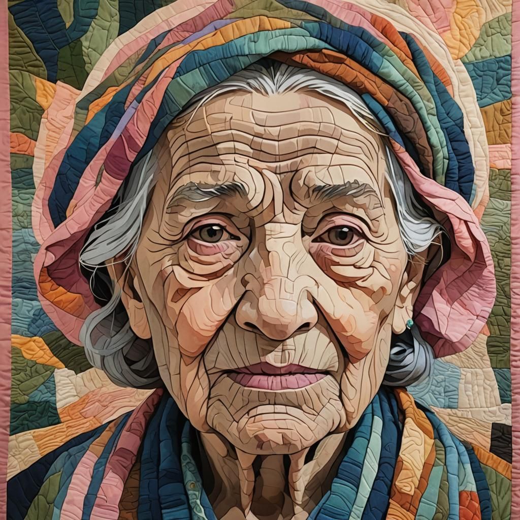Fabric Tapestry of an Old Woman's Life