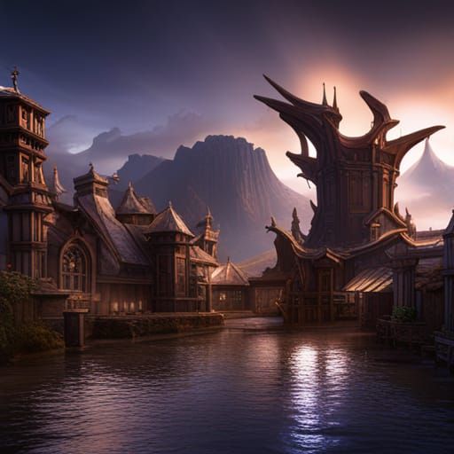 Pike Attack in Detailed Matte Painting Style