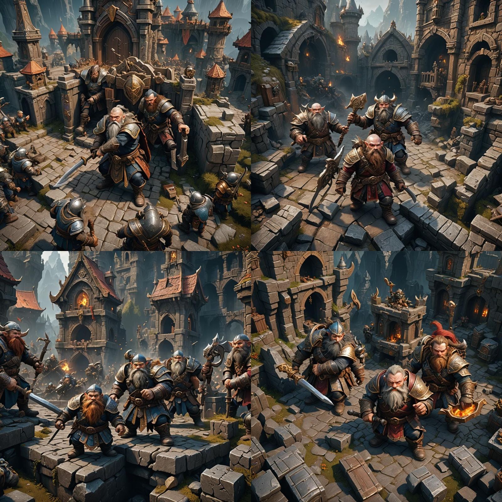 Dwarven Battle Scene in Detailed Digital Painting