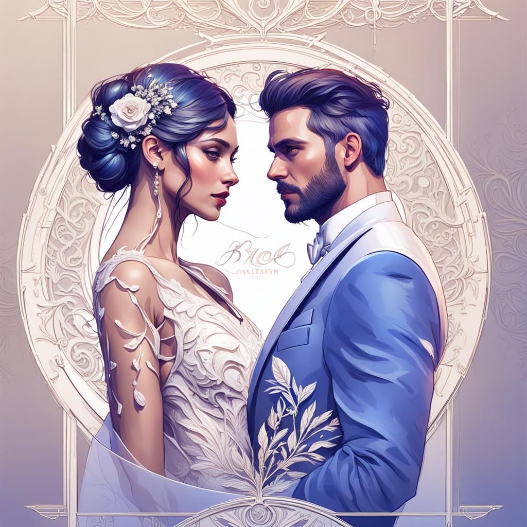 Elegant Portrait in Hyperdetailed Art Nouveau Style