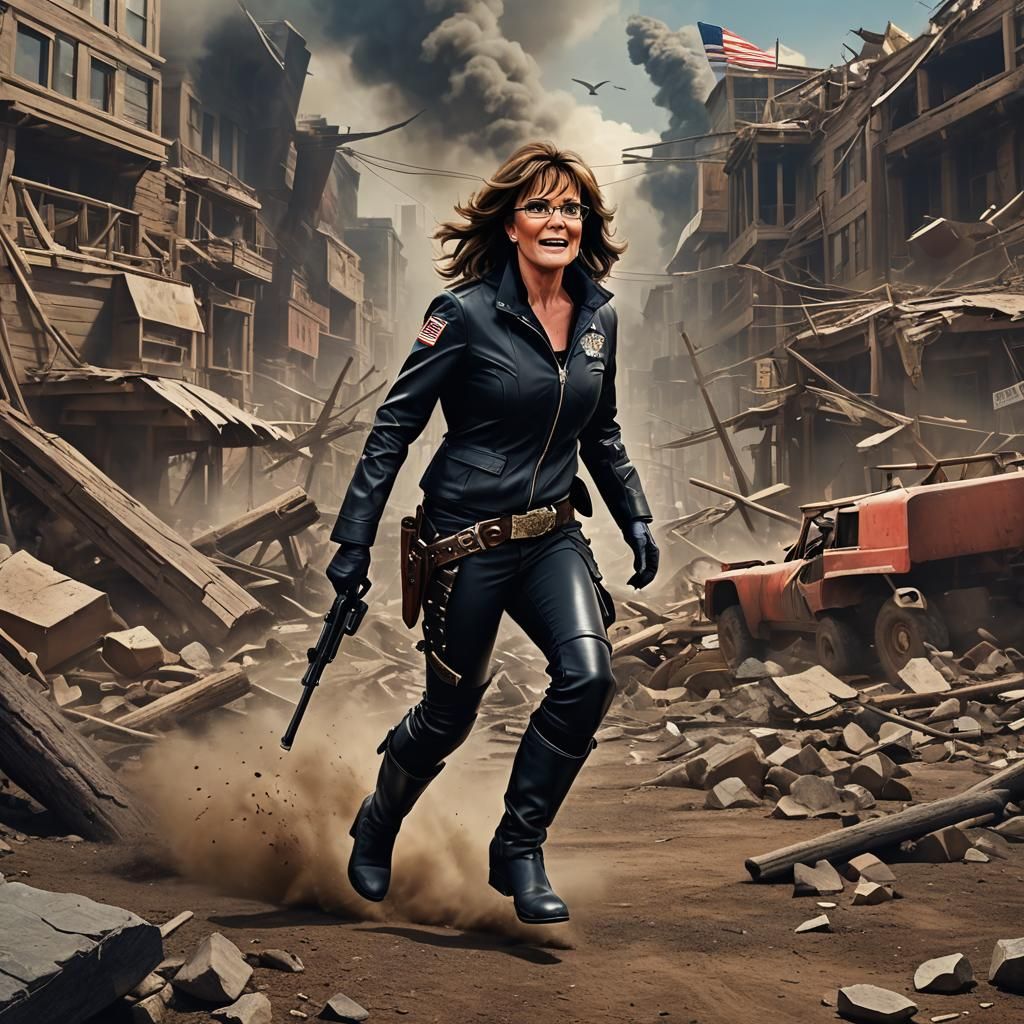 Detailed Matte Painting of Woman in Leather