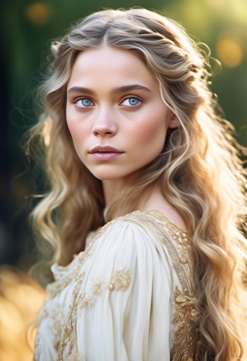 Elegant Regency Woman Portrait in Hyperreal Style