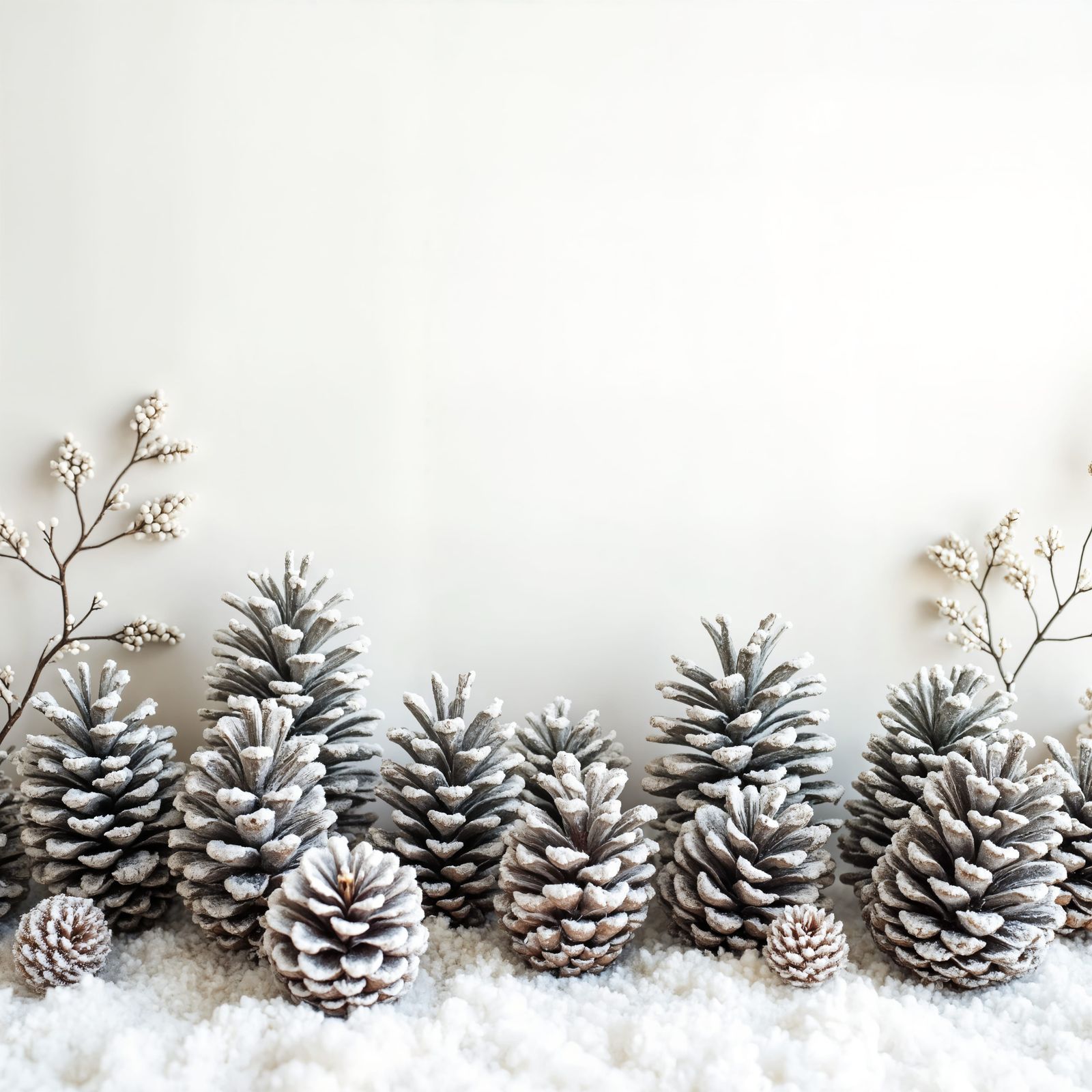 Monochrome Christmas Pine Cones and Decorations