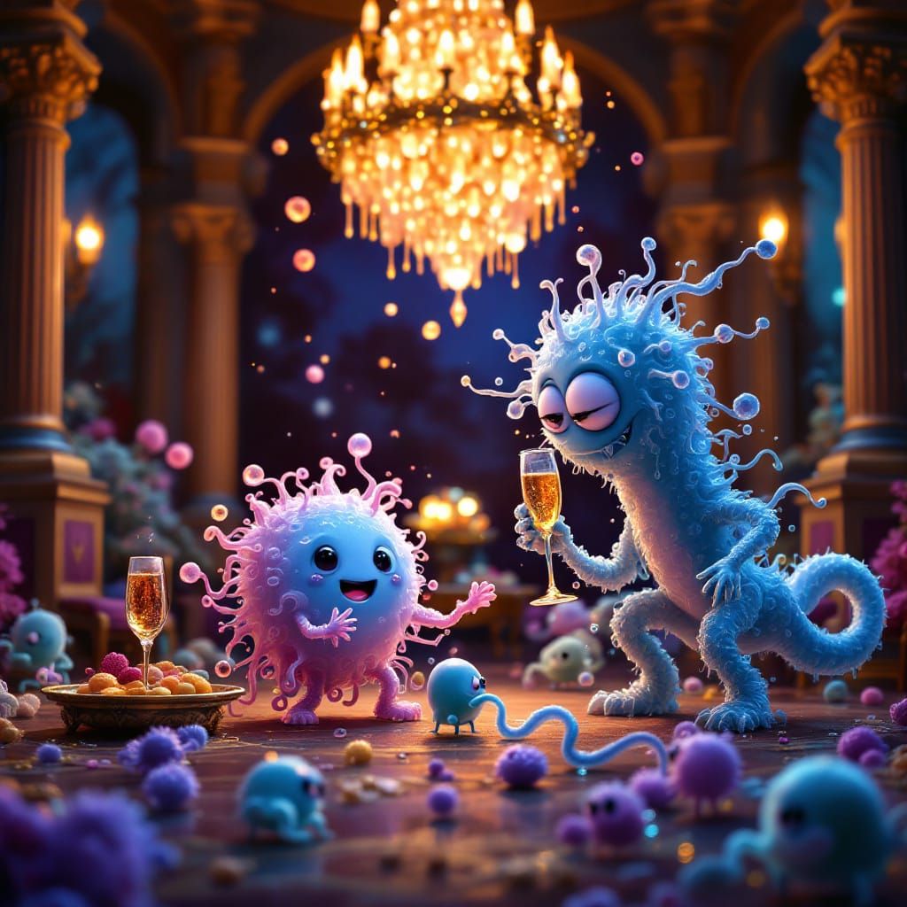 Baroque Microbes Dance in Miniature Ballroom