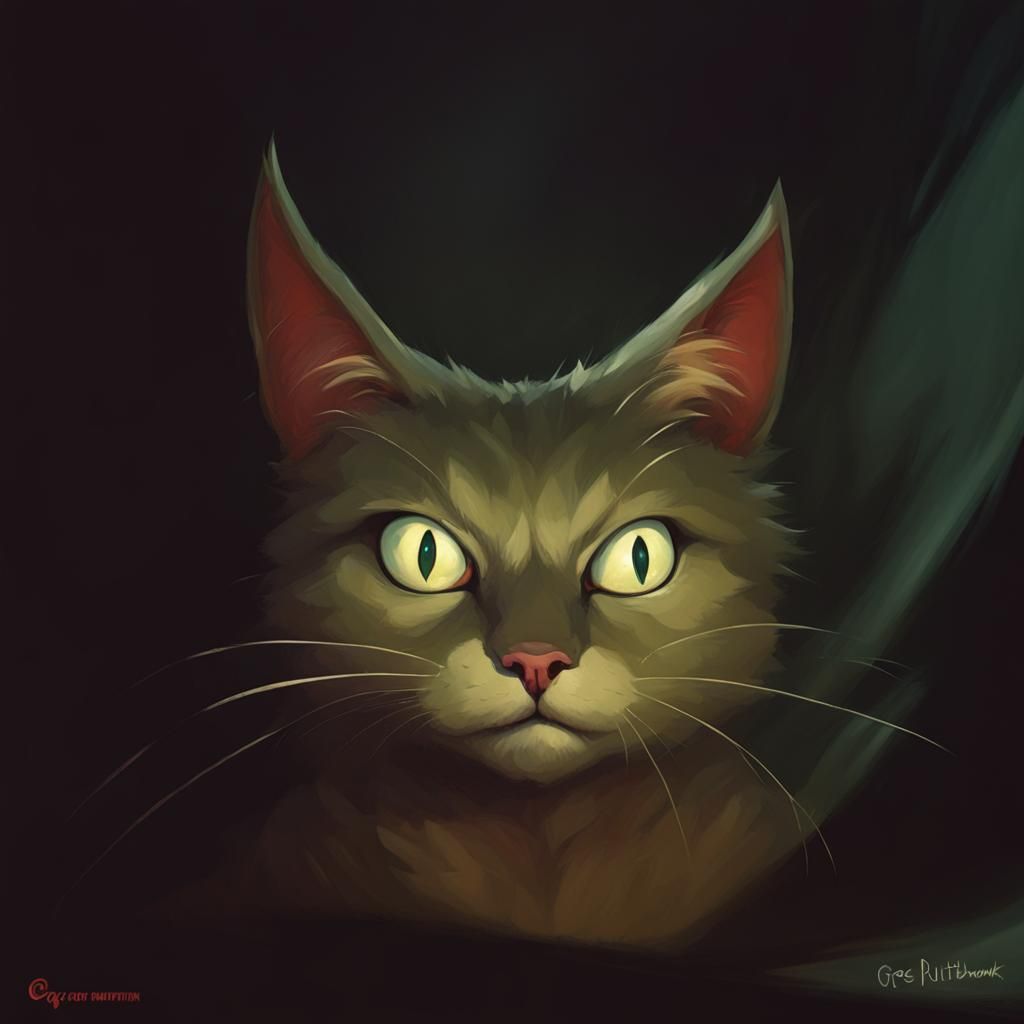 Humorous Sinister Cat Artwork