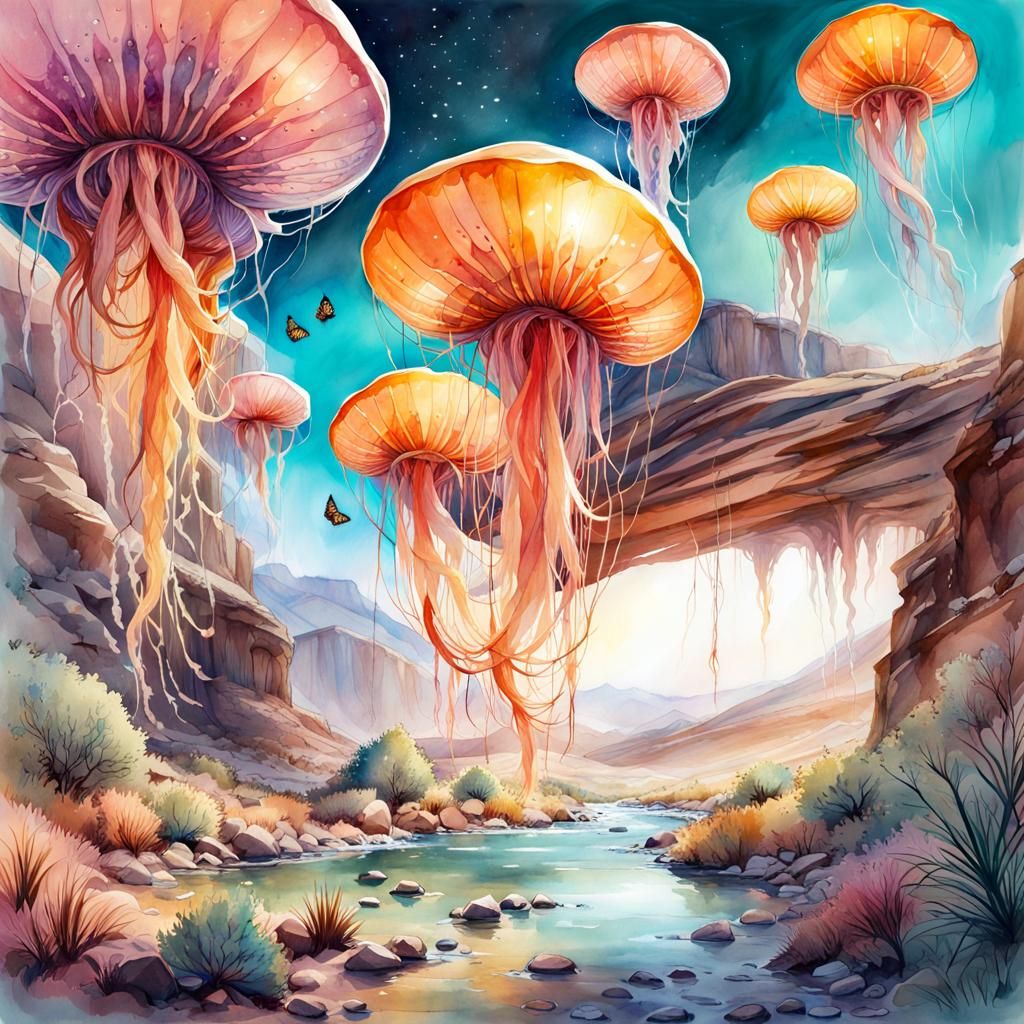 A beautiful jellyfish desert canyon