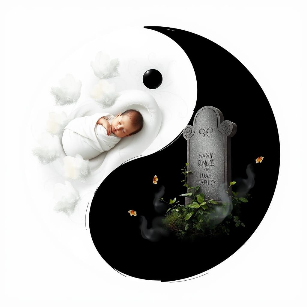 Ethereal Yin and Yang: Serenity and Transience Entwined