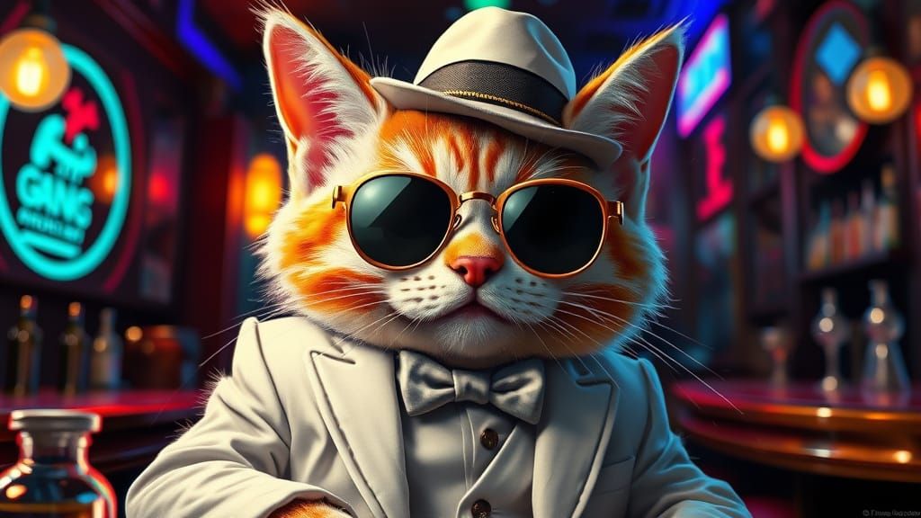 1920s Gangster Cat in a Jazzy Suit