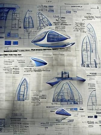 Detailed Futuristic Spaceship Blueprints for Construction