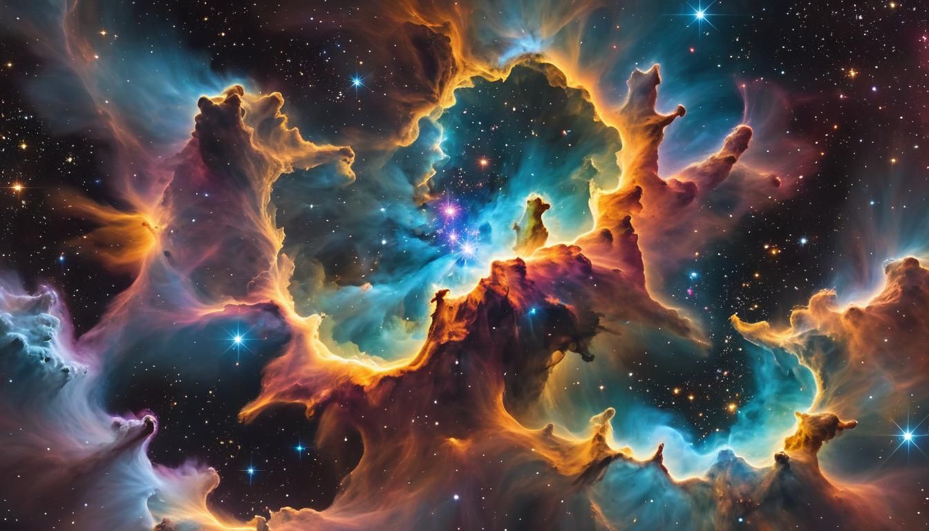 Vibrant Star Cluster Astrophotography in Digital Art