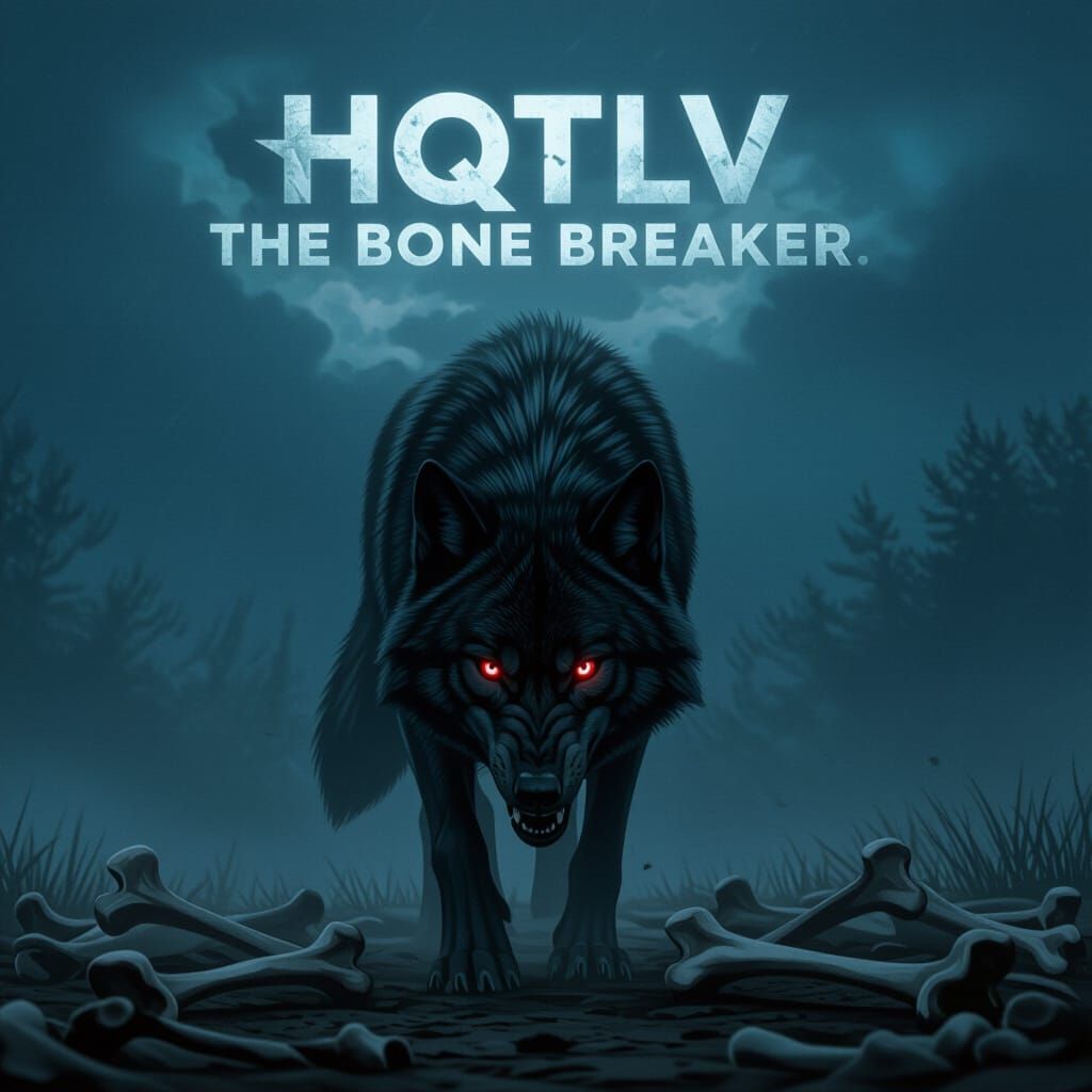 Black Wolf Growls, Treading Bones Under Dark Sky