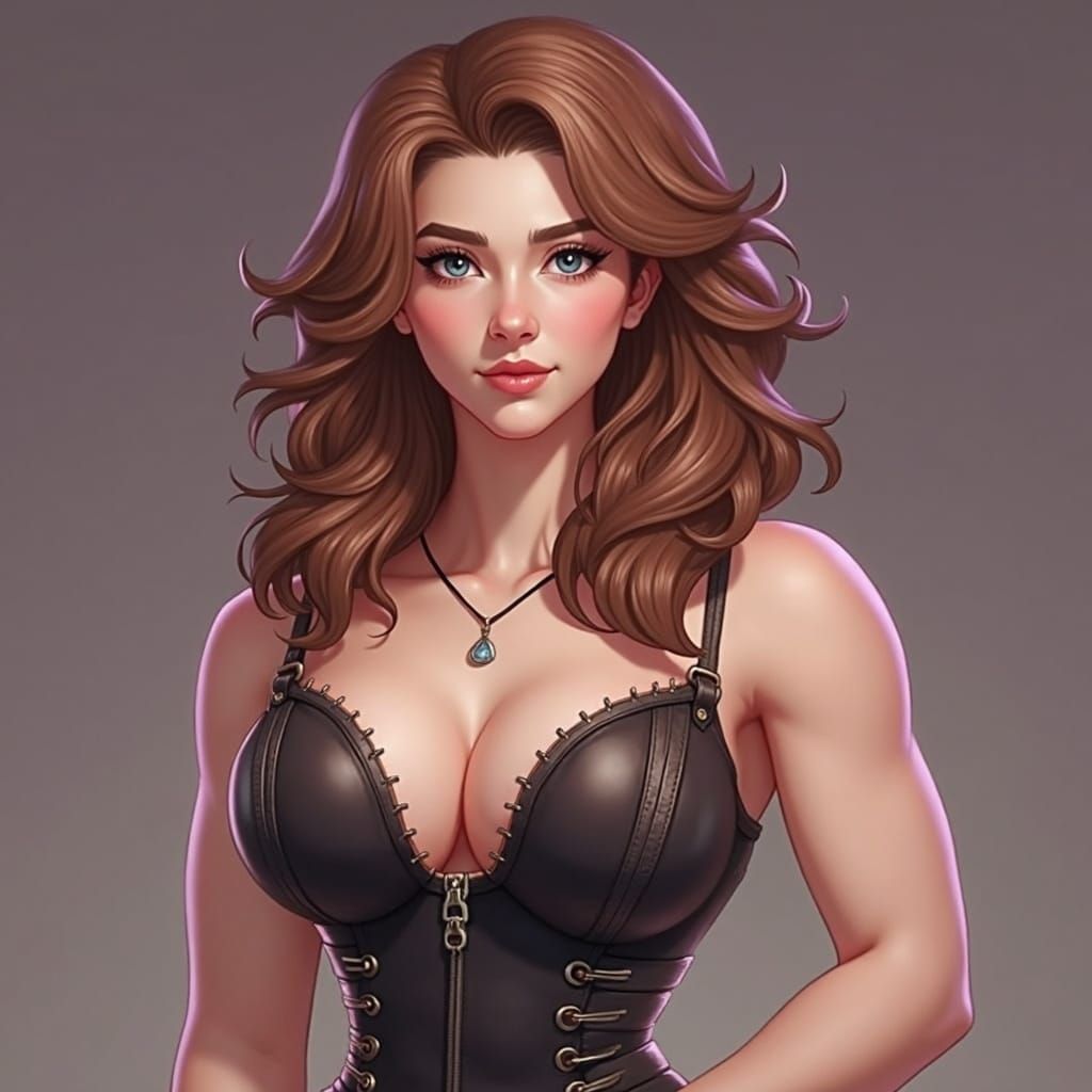 Tomboy with Corset in Futuristic Romantic Style