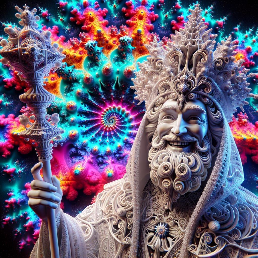 Religious Figure in Psychedelic Outer Space