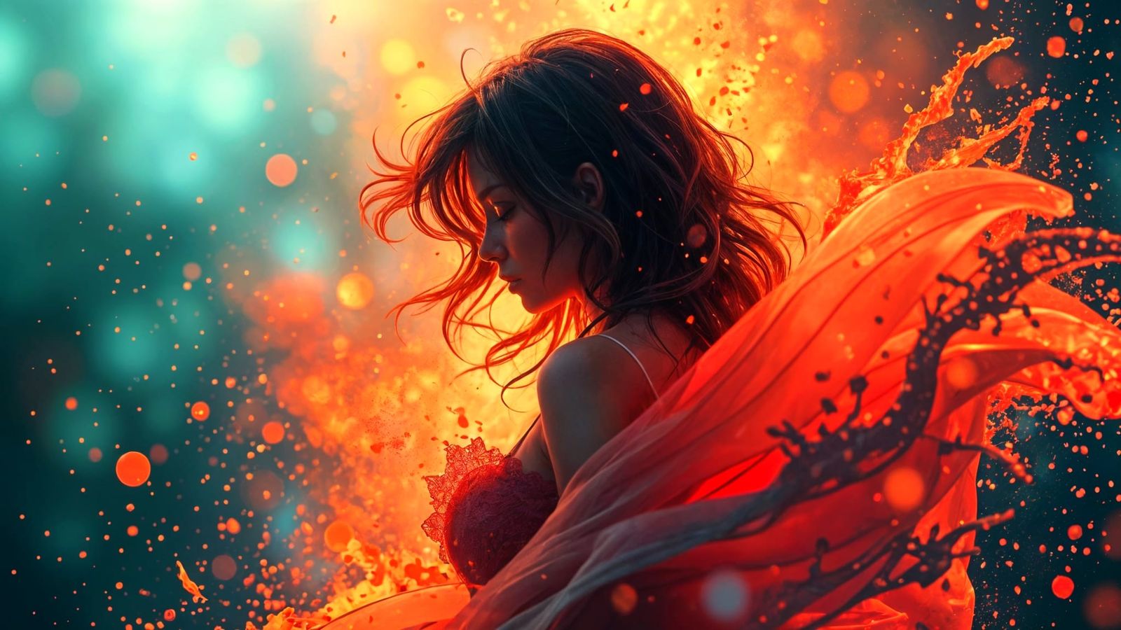 Love in the Air Portrait in Triadic Colors