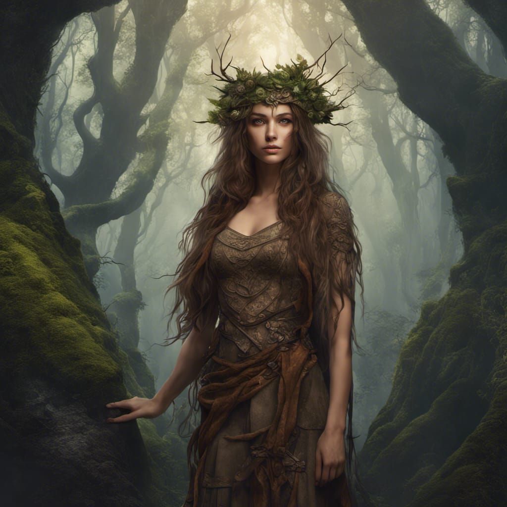 Mysterious Forest Druid: Fantasy Concept Art