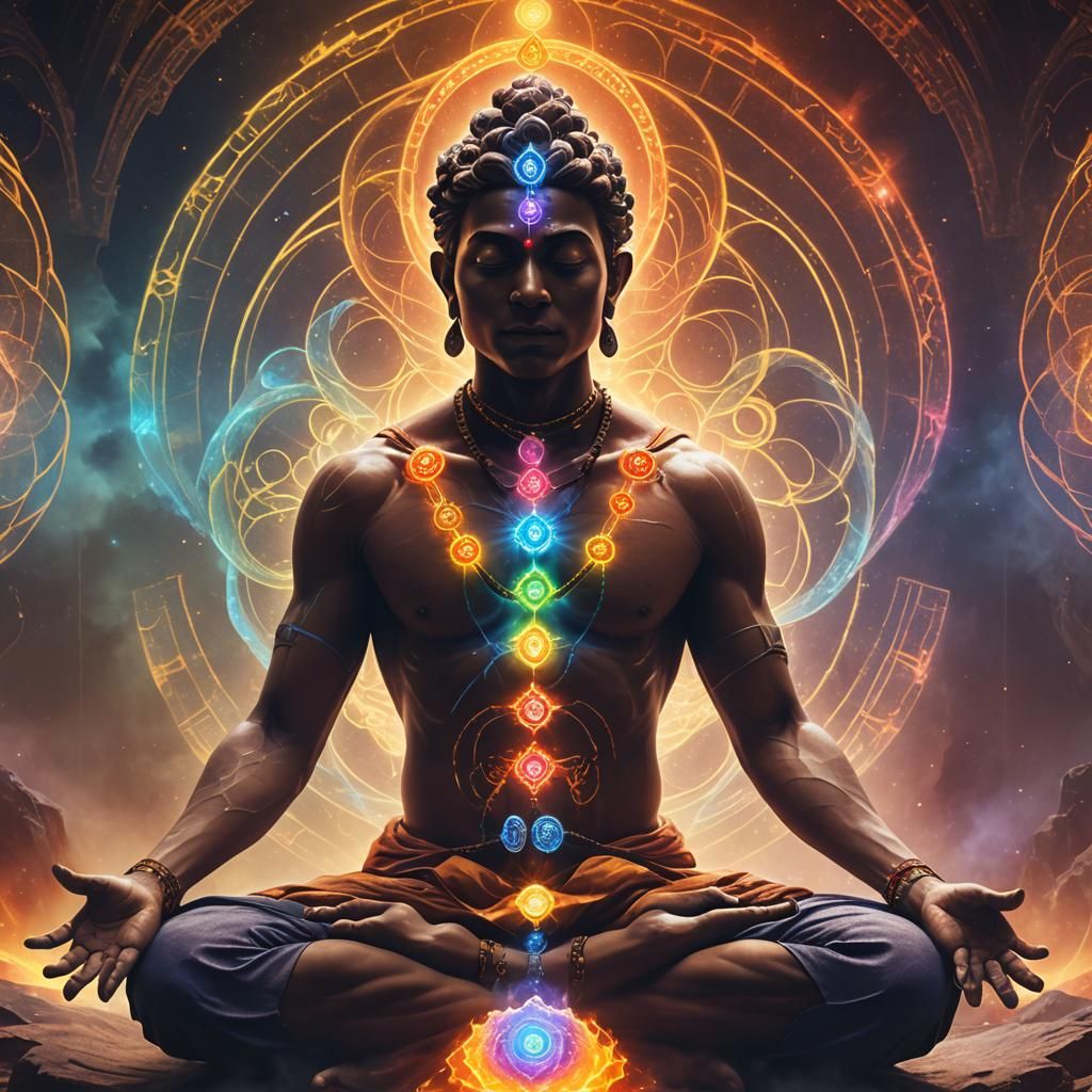Mystical Aura: Seven Chakras in Fantasy Concept Art