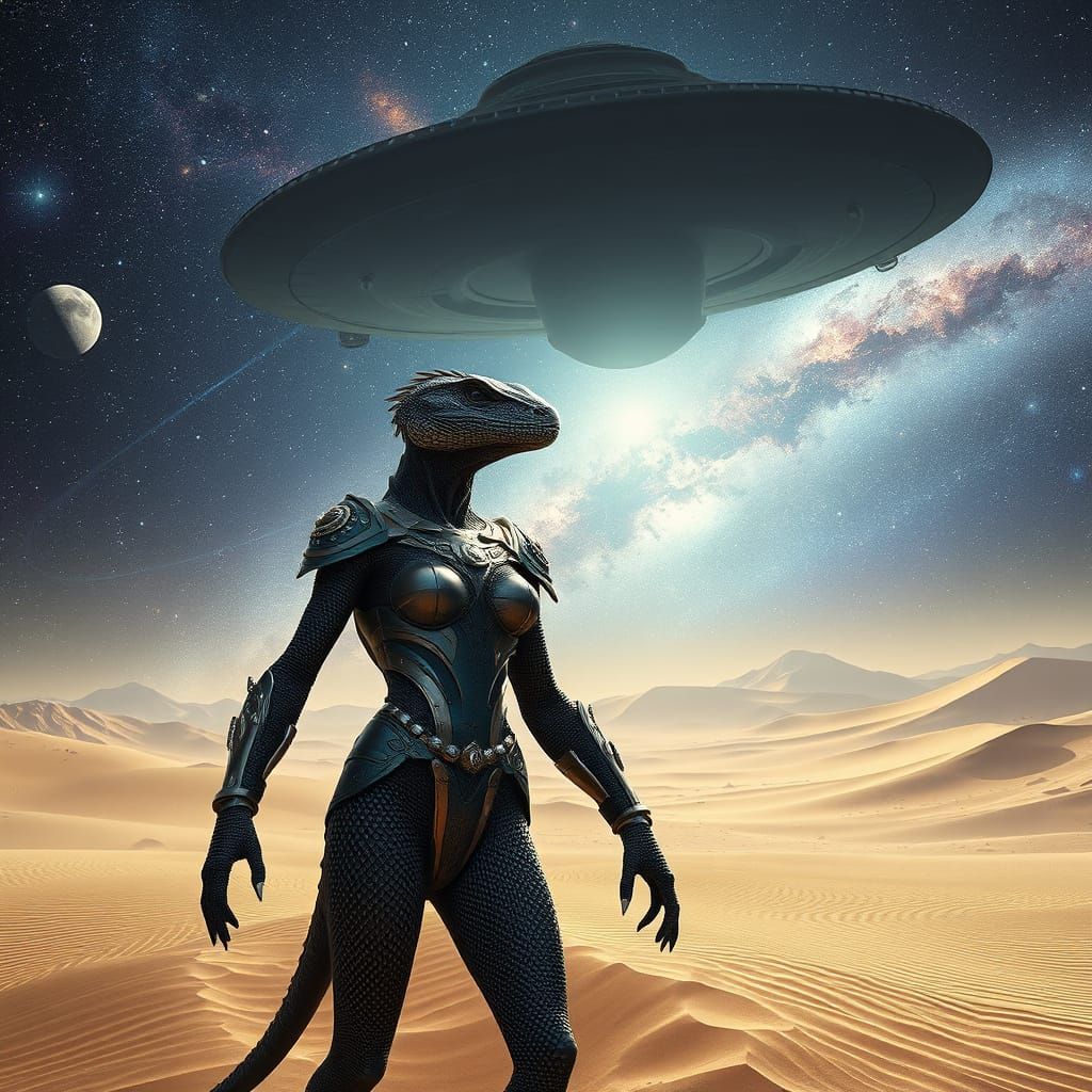 Galactic Goddess in Cosmic Desert