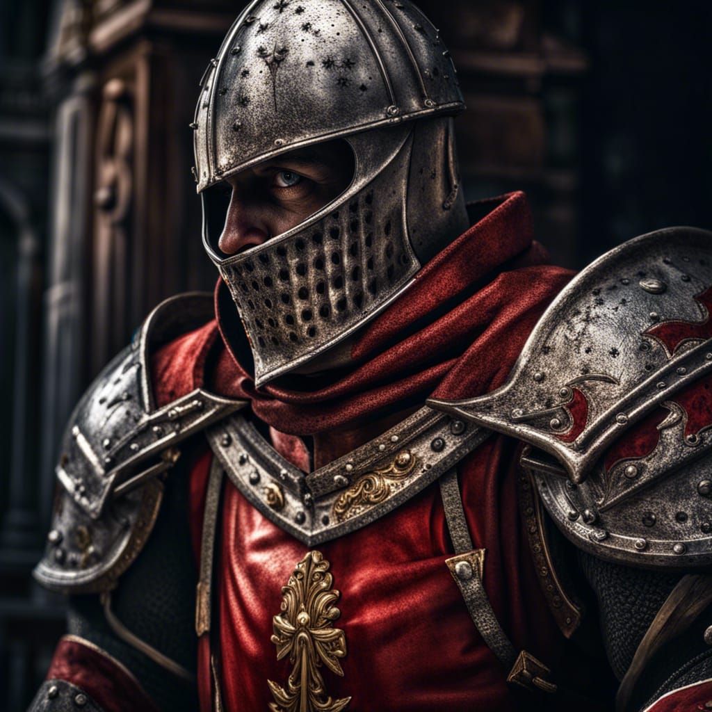 Crusader Facing Death in Battle