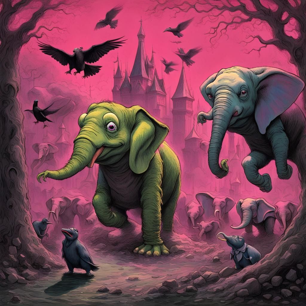 Dumbo DrunKermit:  Pink Elephants on Parade