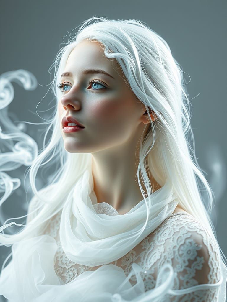 Ethereal Woman Portrait in Digital Art Style