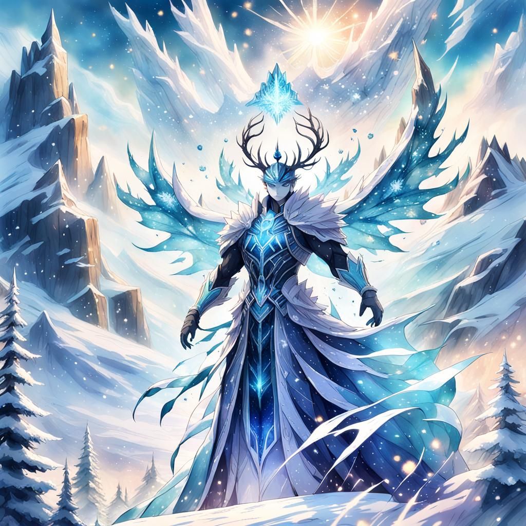 Anime Frost Monarch on Mountain Peak