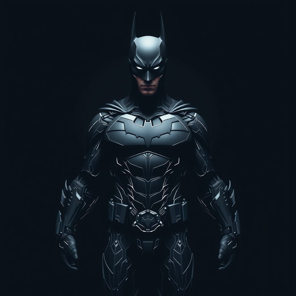 Batman in Dark, Minimalist Elegance