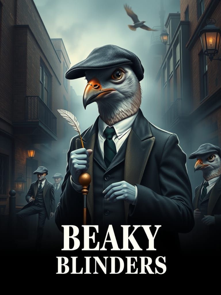 Gritty 1920s Doves in a Gritty Cityscape