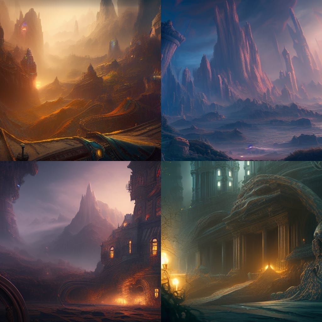 Fantastical Time Travelers in Detailed Matte Painting