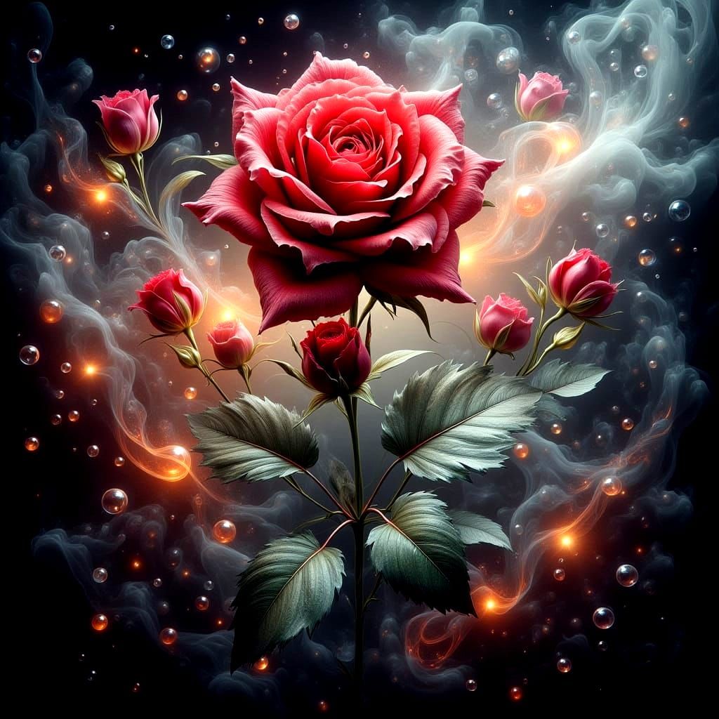 Dreamy Red Rose in an Enchanting Style