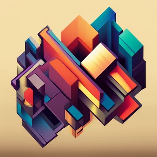 Cubist Logo Design with Geometric Art Deco Elements