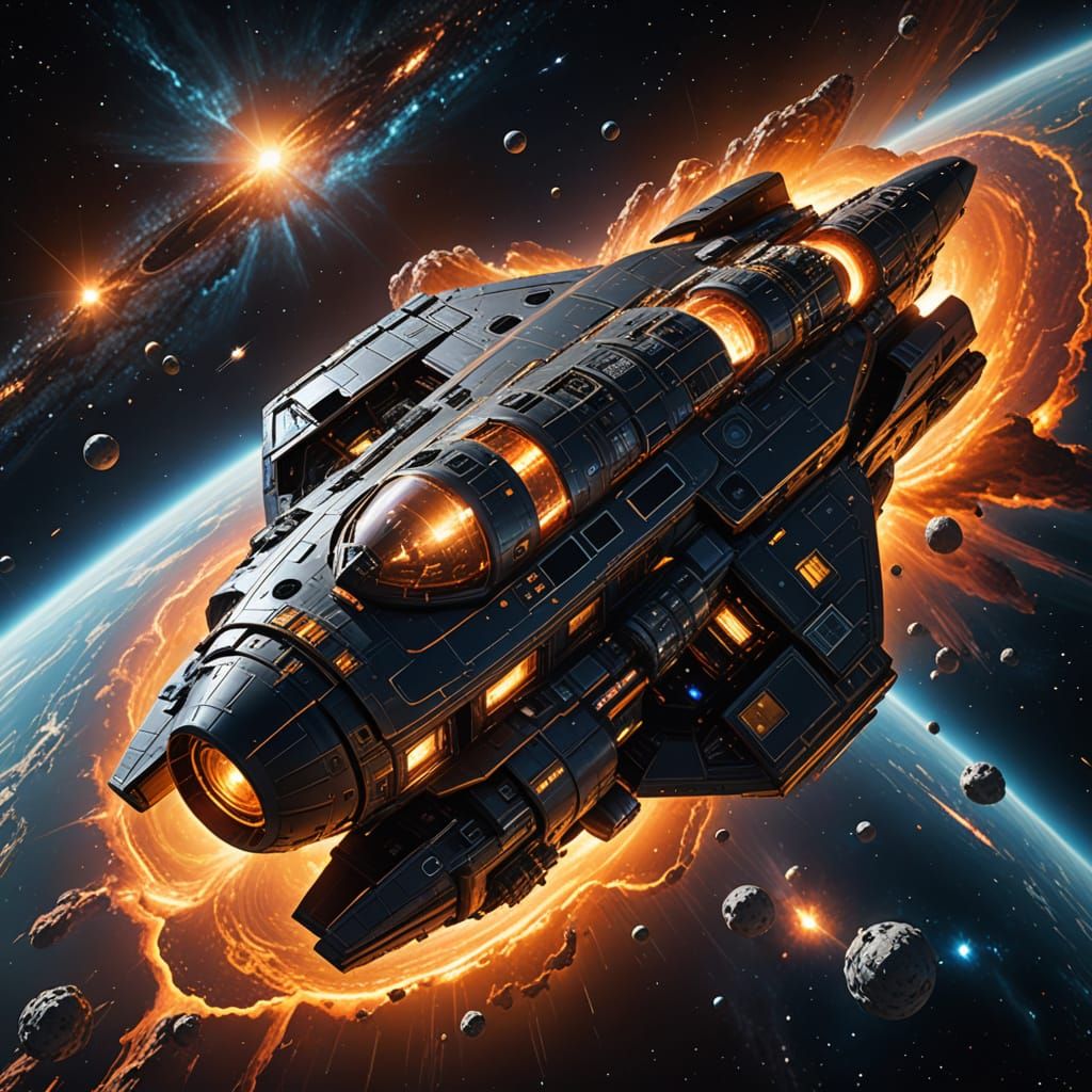 Sleek Spaceship Navigates Treacherous Black Holes in Epic Ci...