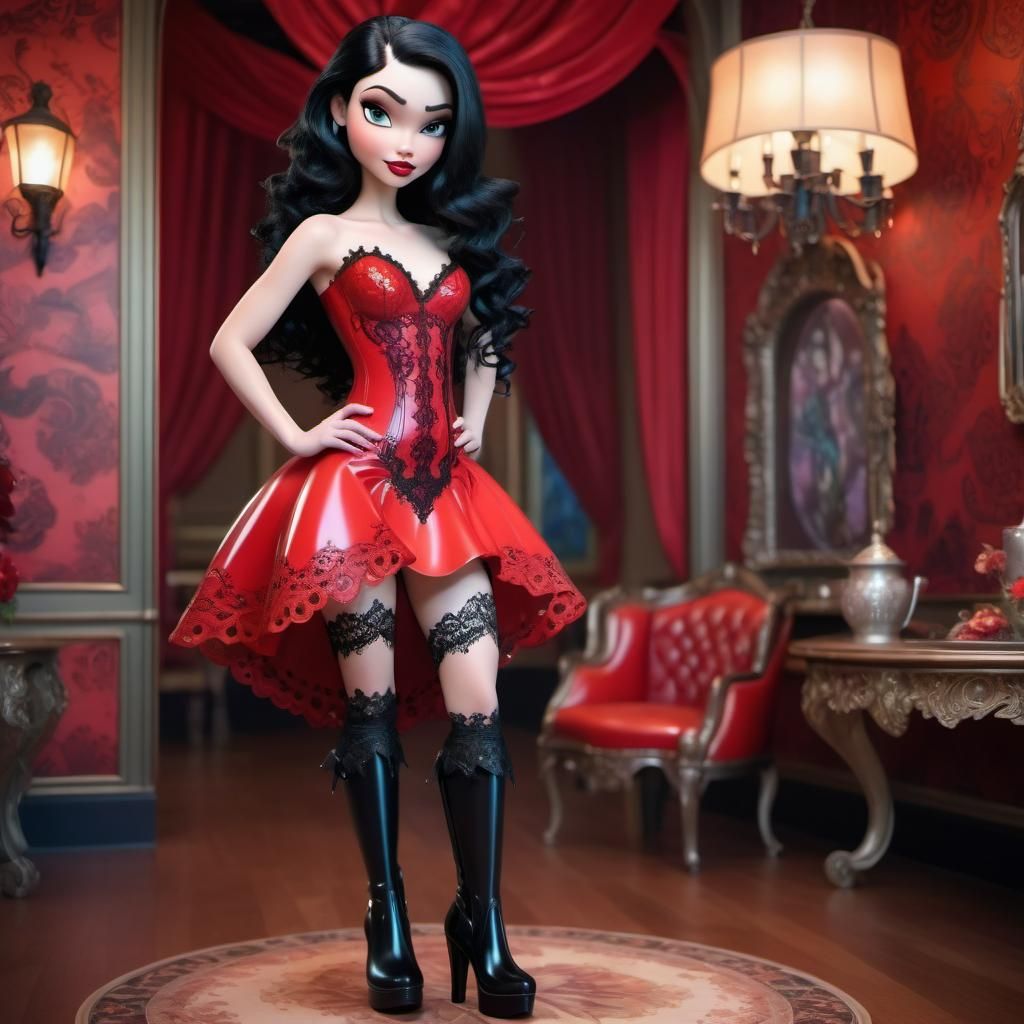 Disney Pixar style 3D animation beautiful woman, wearing a r...