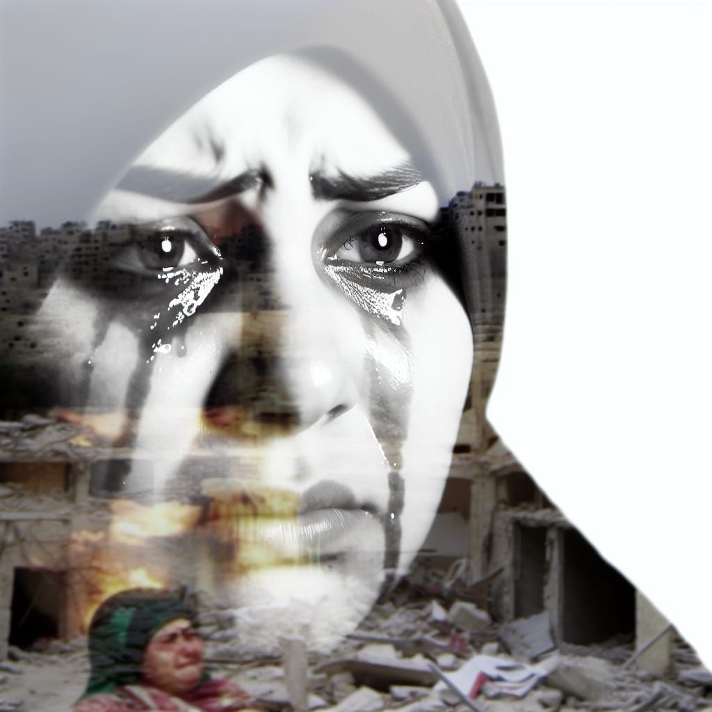 Emotional Double Exposure: Face of Conflict