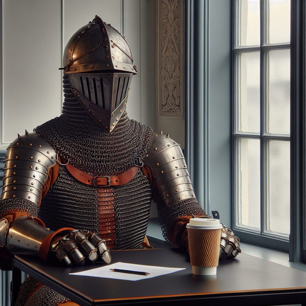 Medieval Knight's Coffee Break: Anachronistic Armor