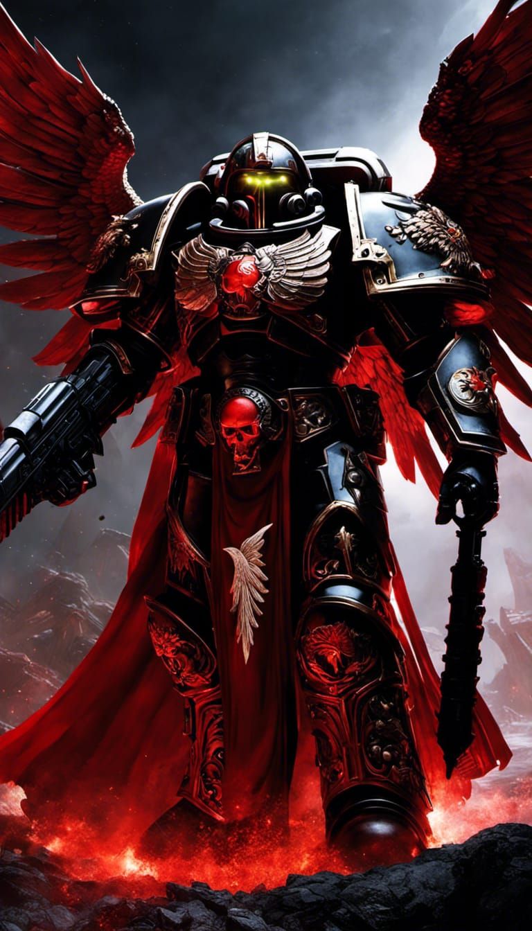 Space Marine Angel Penitent in Desolate Alien Landscape