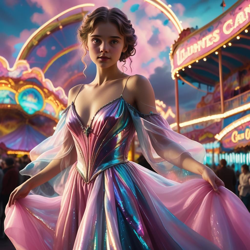 Neon Carnival Invitation in Cyberpunk Style