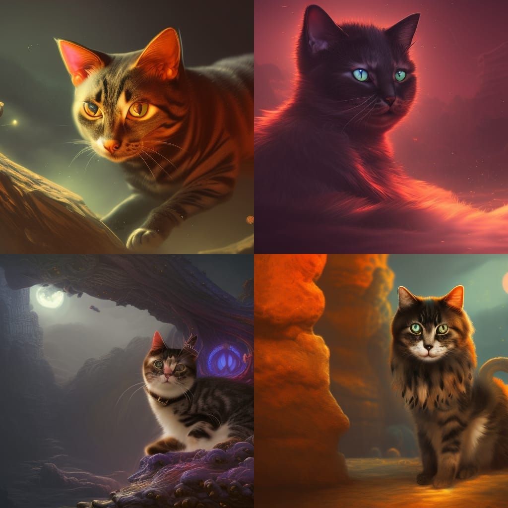 Mysterious Cat: Detailed Fantasy Concept Art