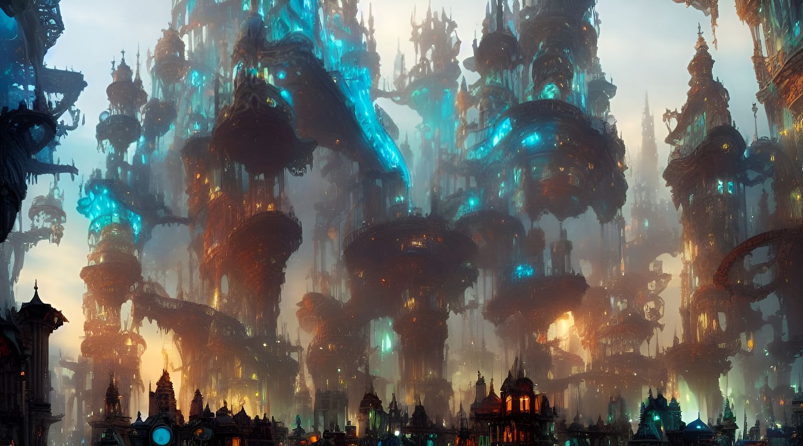 Underwater City Acrylic Art: Grand Entrance