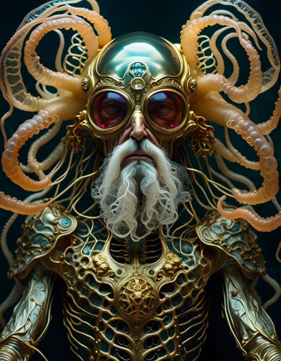 Surreal General Portrait with Crustacean Uniform