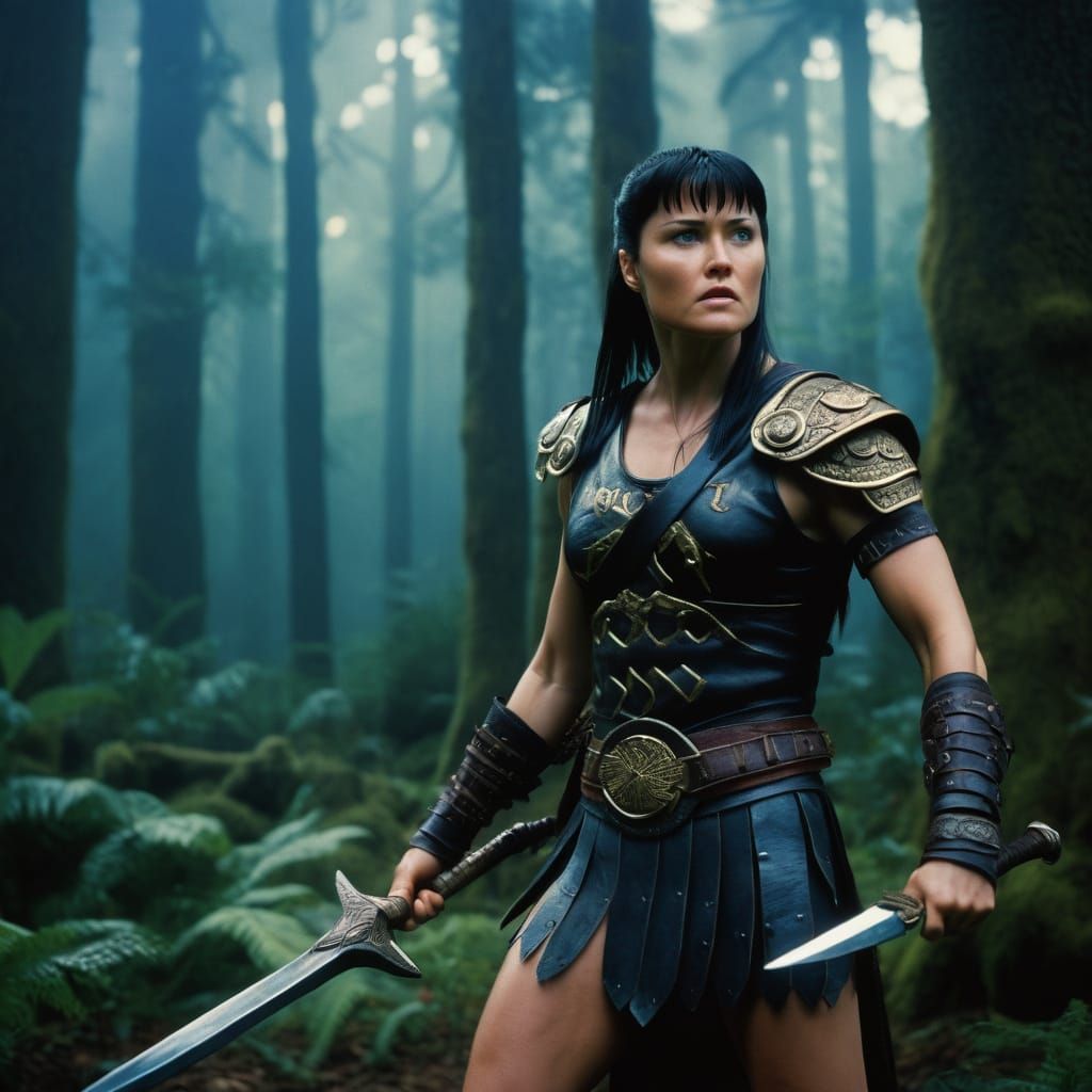 Legendary Xena Warrior Princess in Amazonian Forest