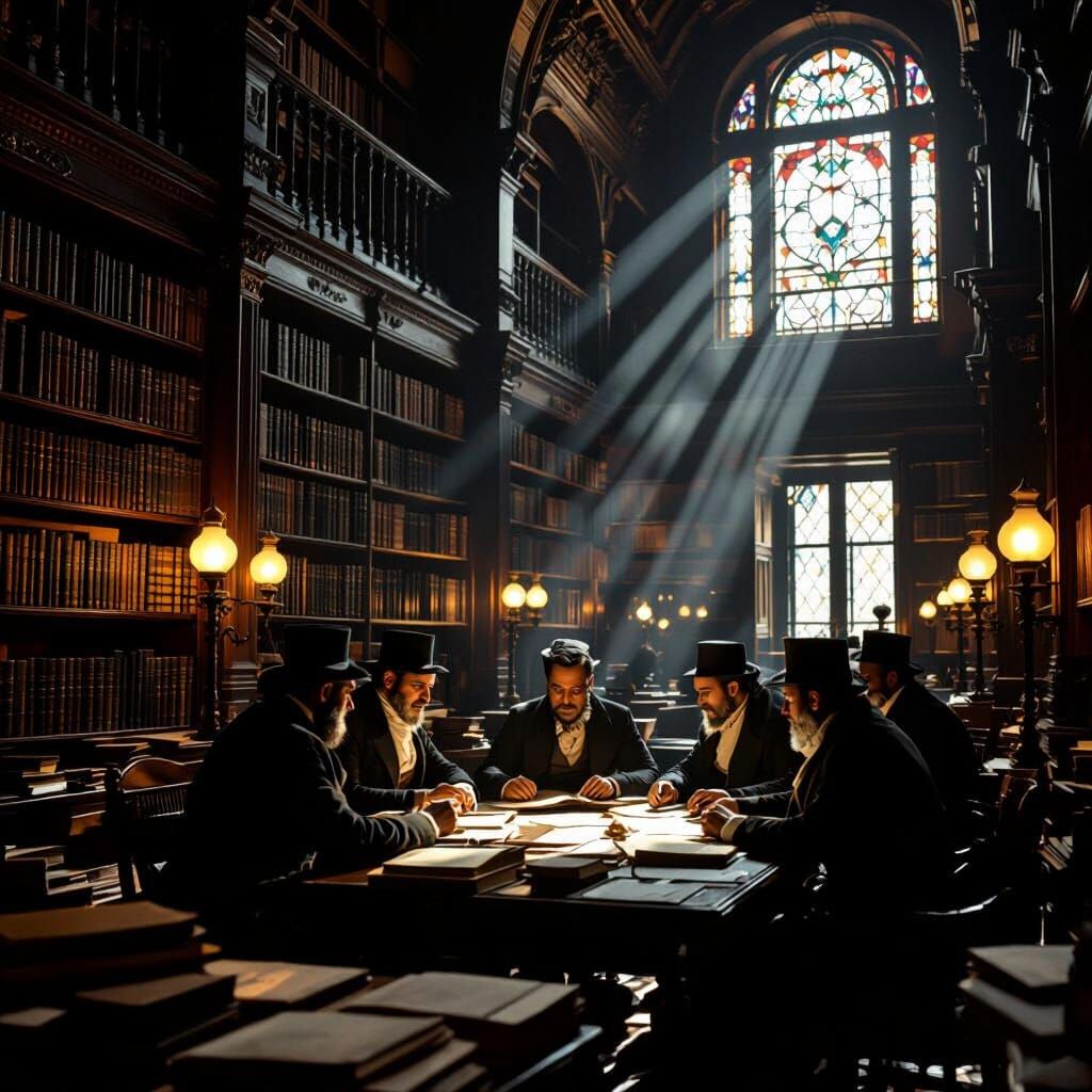 Cairo Revolutionaries Meeting in Grand Library, Vintage Phot...