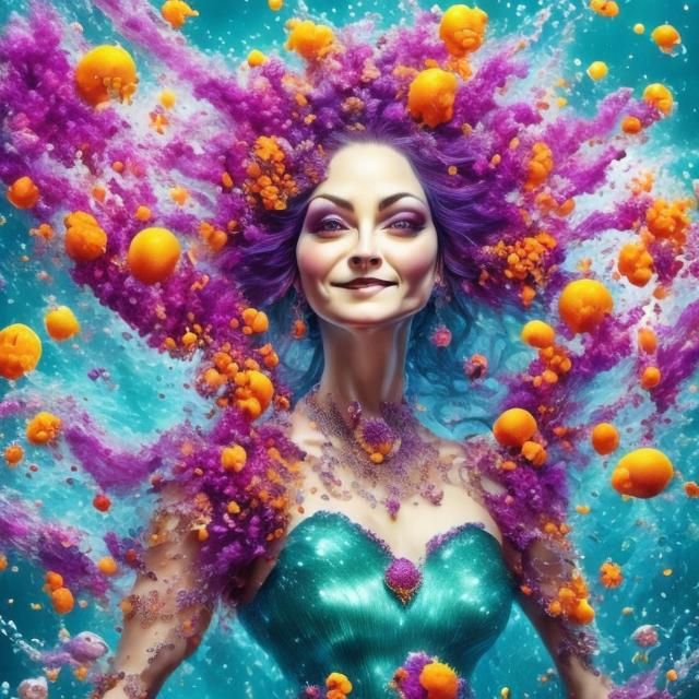 Magical Mixologist Mermaid in Cosmic Landscape