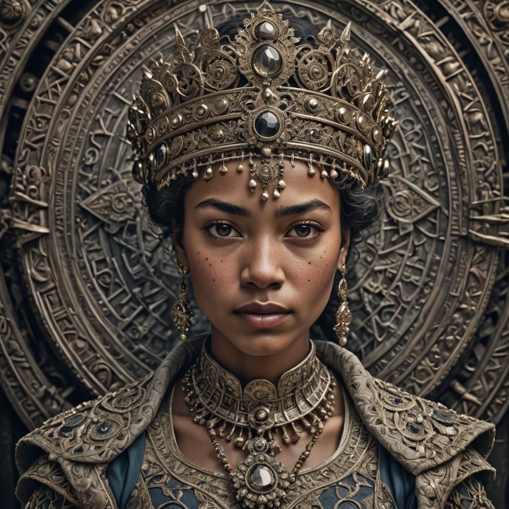Crowned Woman with Echoes of Eras