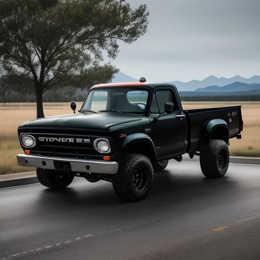 Futuristic Copper Black Dodge D100 Racing Truck