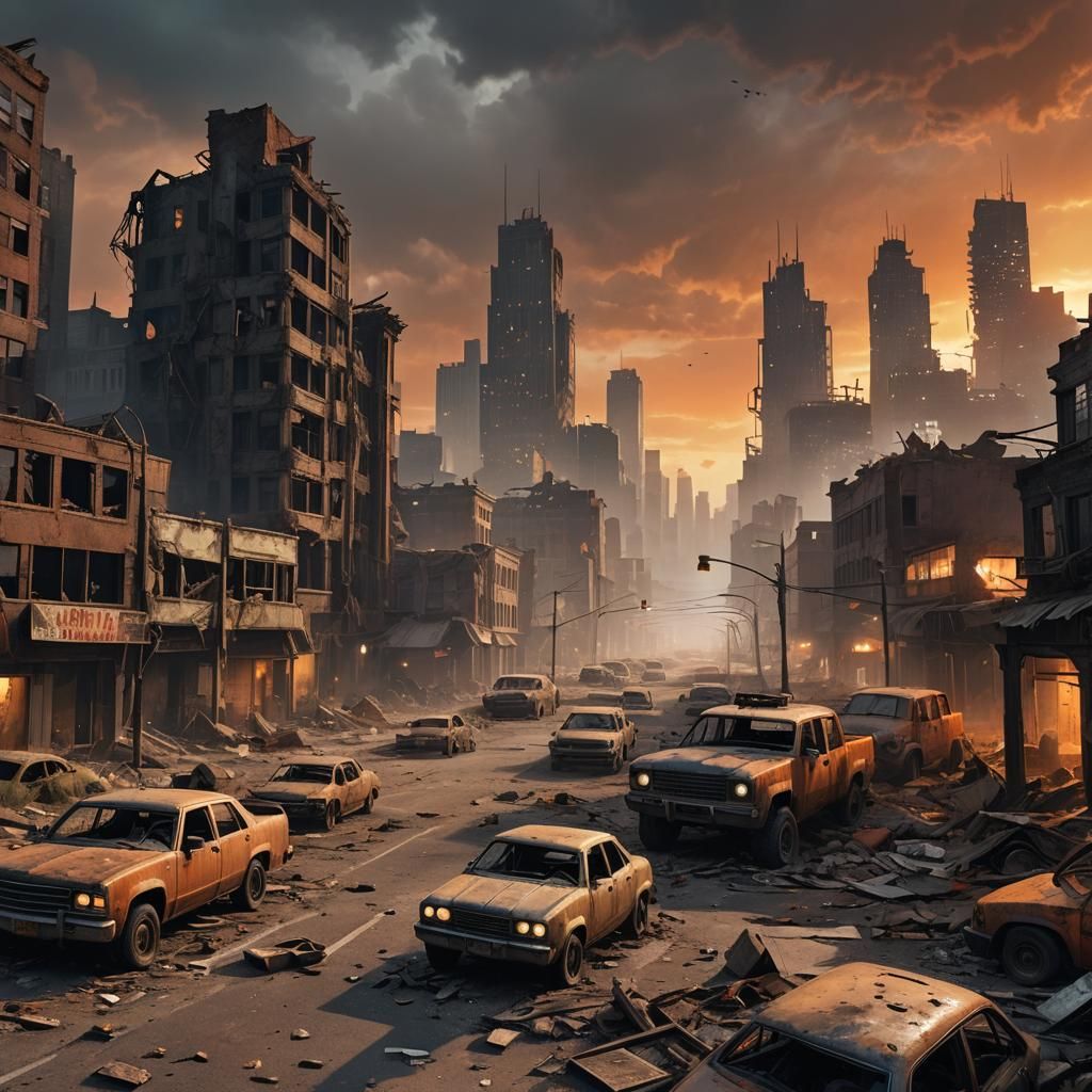 Post-Apocalyptic Cityscape with Zombies in Unreal Engine 5