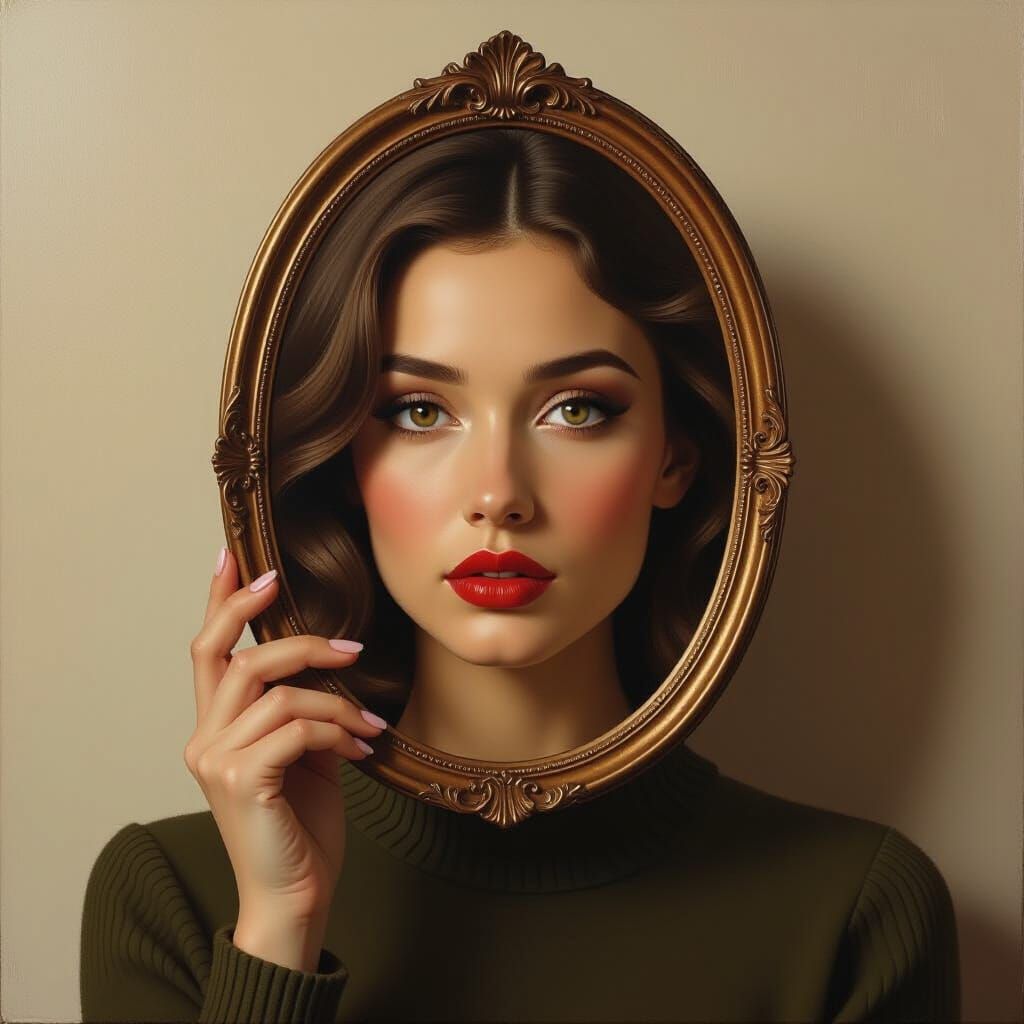 Surrealist Oil Painting Reflecting Inner Self