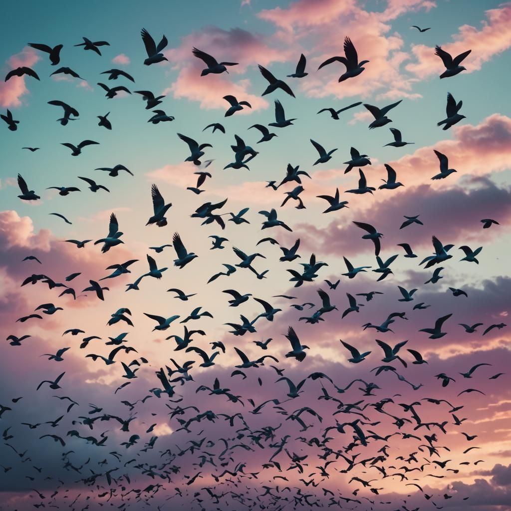 Surreal Seagulls in Flight: Salvador Dali Inspired Art