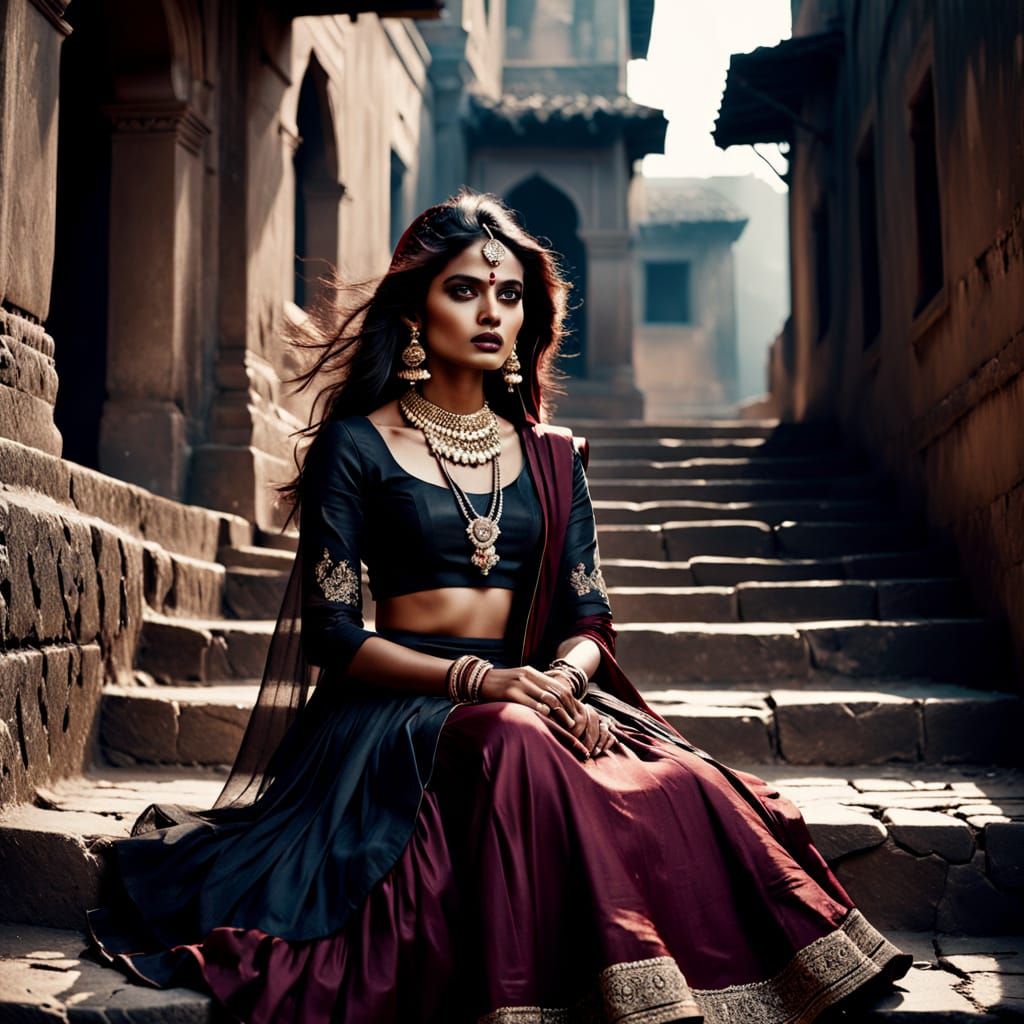 Indian Queen in Vogue Editorial Style